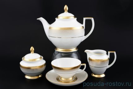 Чайный сервиз на 6 персон 15 предметов &quot;Констанц /Rio white gold&quot; / 098788