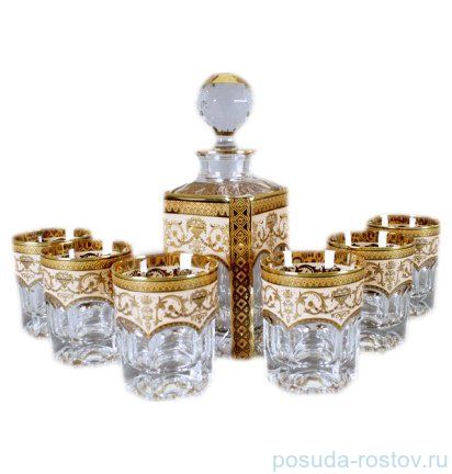 Набор для виски 7 предметов (графин + 6 стаканов) "Astra Gold /Бежевая" / 047704