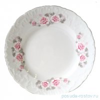 Блюдо 29 см круглое &quot;Рококо /Серая роза /платина&quot; / 109984