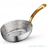 Сковородка 14 x 11.5 x 4.5 см глубокая овальная мини с одной ручкой для подачи &quot;Hammered&quot;  / 370347