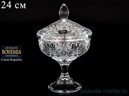 Ваза для конфет 24 см н/н с крышкой &quot;Персей /Без декора&quot;  / 053496