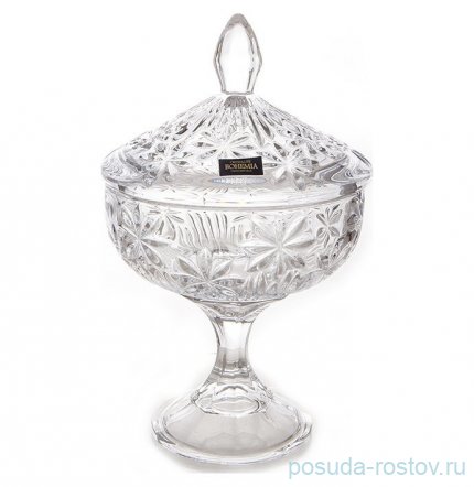 Ваза для конфет 24 см н/н с крышкой &quot;Персей /Без декора&quot;  / 053496