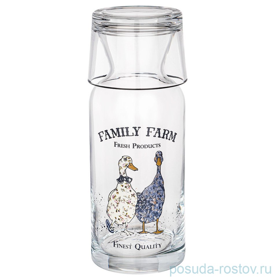 Графин для воды 700 мл с крышкой-стаканом "Family farm /Geese" / 328658