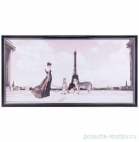 Фотопостер 50 х 100 см &quot;На Елисейских полях /С леопардами&quot;/рамка черный лак с серебром / 275096