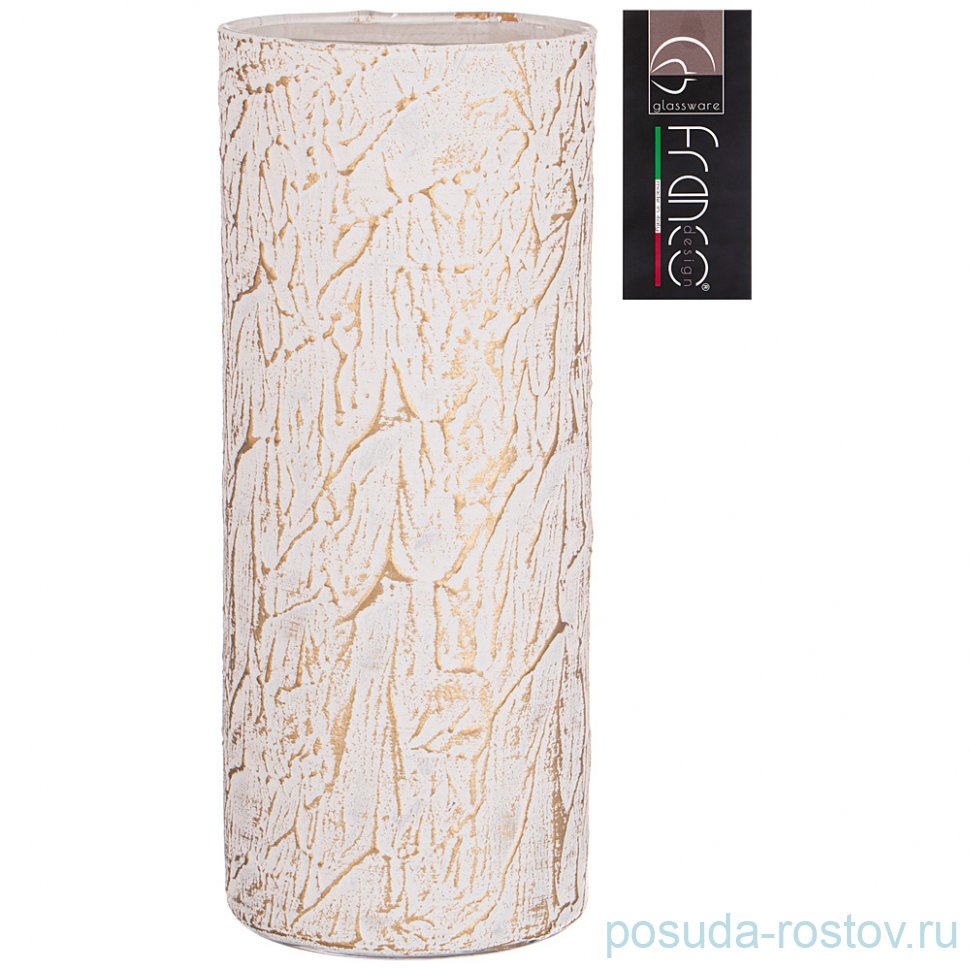 Ваза для цветов 12 х 30 см "Cilindro tailor gold white" / 288715