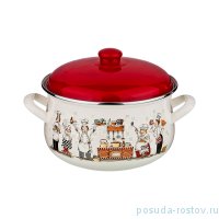 Кастрюля 18 х 10,5 см с крышкой эмалированная 2,4 л &quot;Беллисимо&quot;  / 196829