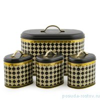 Хлебница + банки для сыпучих продуктов 3 шт овальные / 246174