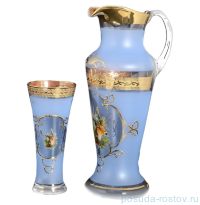 Набор для воды 7 предметов (кувшин 1,5 л + 6 стаканов) &quot;Иксовка /Охота синяя&quot; B-G / 114845
