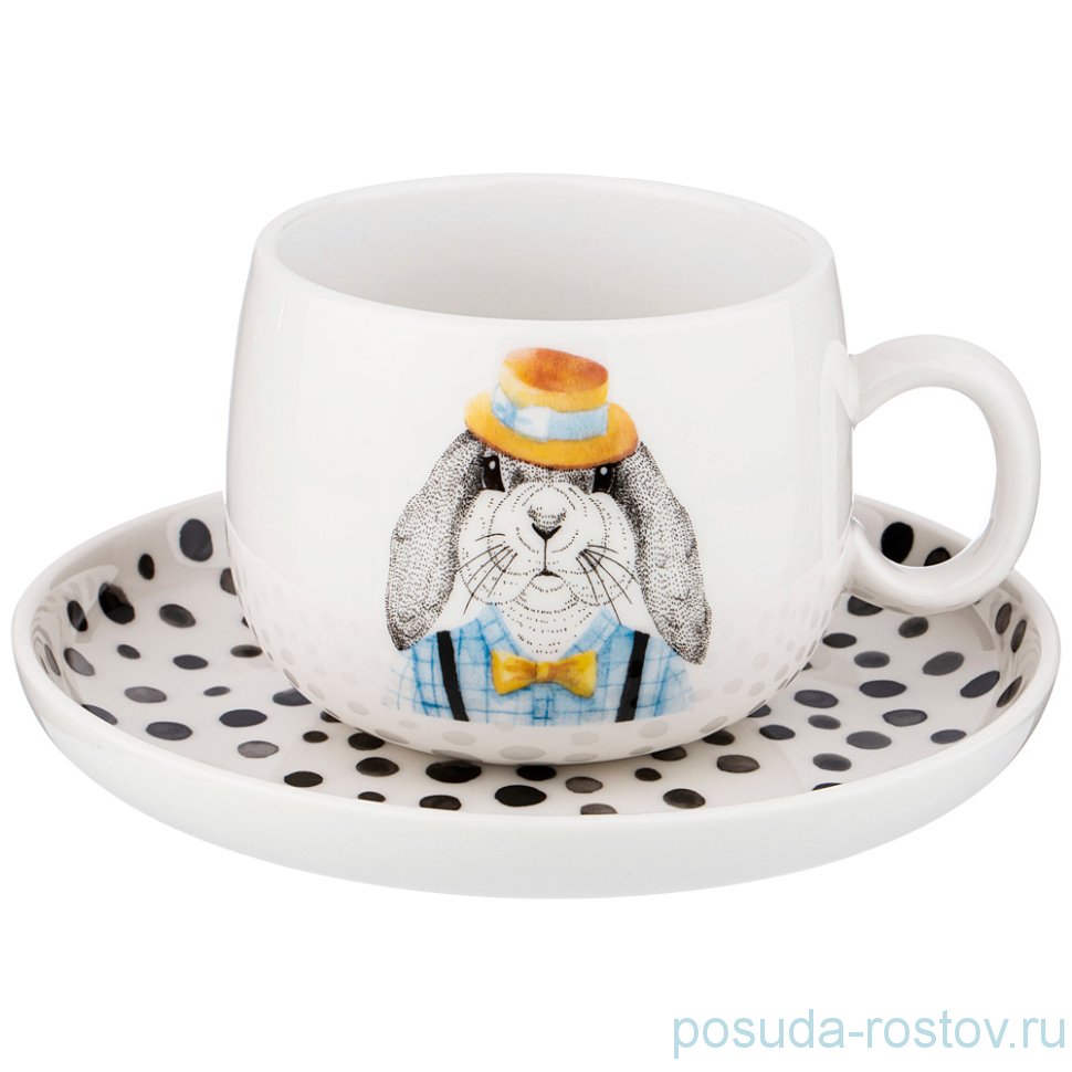 Чайная пара 500 мл 1 шт "Fashion Animals /Заяц" / 213578