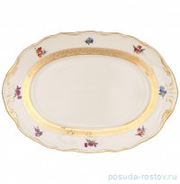 Блюдо 32 см овальное &quot;Аляска /Цветы /Золотая лента /СК&quot; / 313271