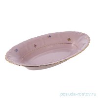 Блюдо 33,5 см овальное (глубокое) для хлеба &quot;Соната /Мелкие цветы&quot; розовая / 196847