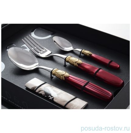 Столовые приборы 18 предметов &quot;Ischia Antique Gold /Bordeaux Steel&quot; / 114528