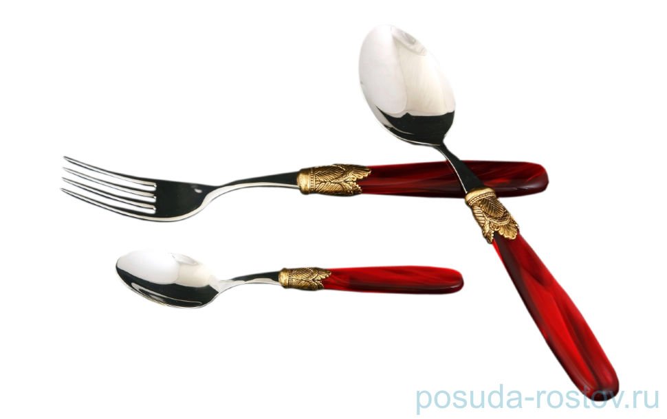 Столовые приборы 18 предметов "Ischia Antique Gold /Bordeaux Steel" / 114528