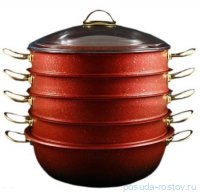 Мантоварка 32 х 10 см с антипригарным покрытием 6,4 л красная &quot;GRANITE COUSCOUS PAN SET /GOLD&quot; / 295702