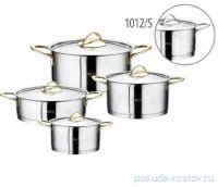 Набор посуды 8 предметов (16, 20, 22, 24 см) стеклянные крышки &quot;CYLINDER MODEL&quot; / 295996