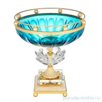 Ваза для фруктов 25 см н/н &quot;Розаперла /Ивонн /Голубая&quot; / 280087