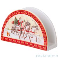 Салфетница 13 х 4 х 8 см красная &quot;С Новым годом! /Русская тройка&quot; / 263973