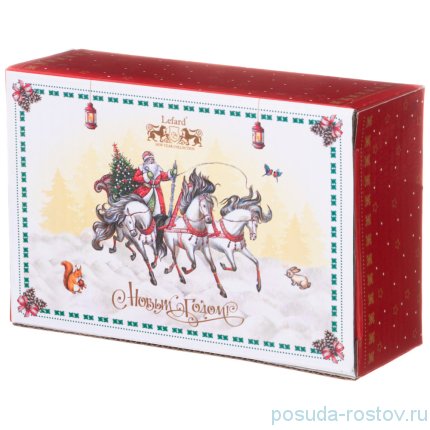 Салфетница 13 х 4 х 8 см красная &quot;С Новым годом! /Русская тройка&quot; / 263973