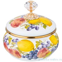 Сахарница 850 мл эмалированная &quot;Agness /Фландрия /Фрукты&quot; / 225335