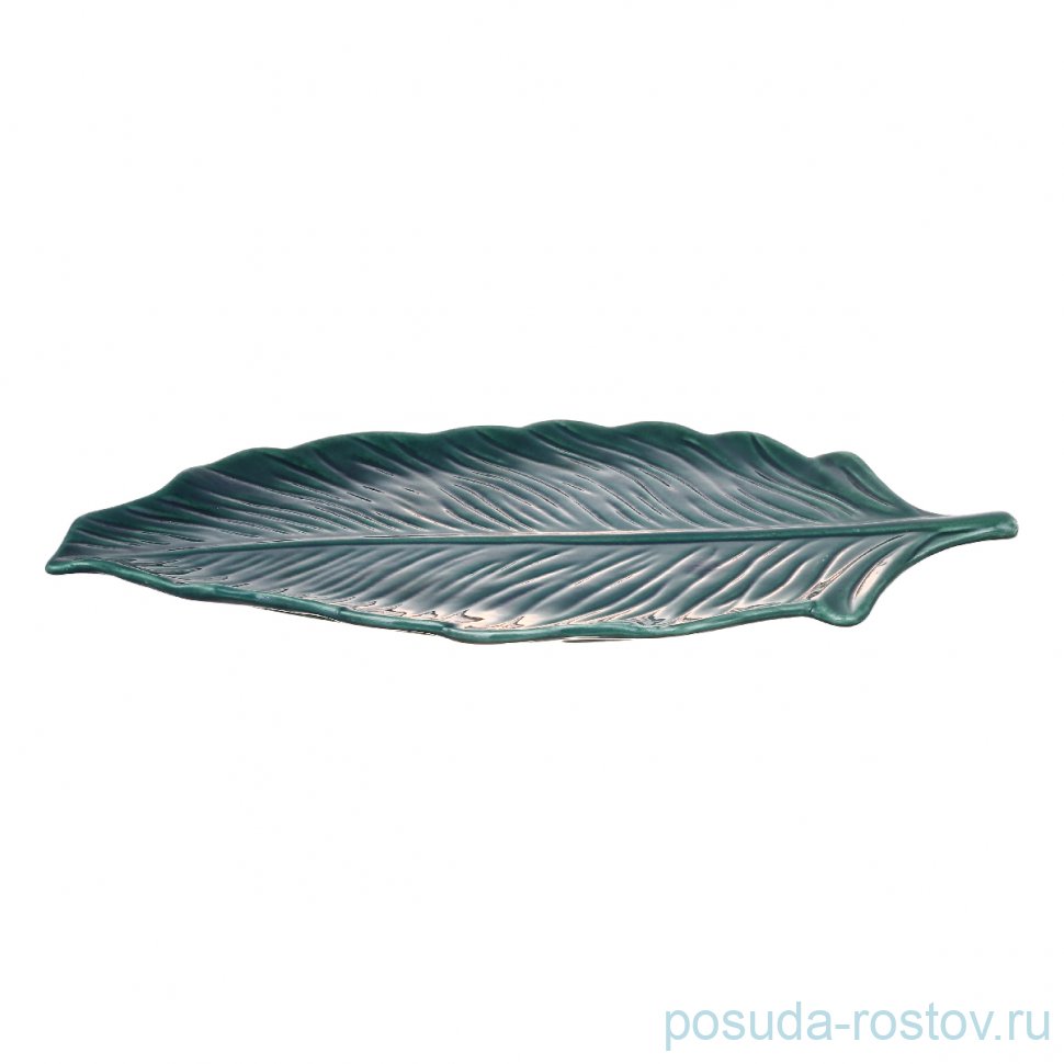 Блюдо 40 см Лист зелёное "Yesil" / 287541
