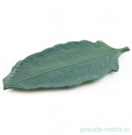 Блюдо 40 см Лист зелёное &quot;Yesil&quot; / 287541