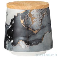 Банка для сыпучих продуктов 550 мл с деревянной крышкой 10,5 х 10,5 см &quot;Moon art&quot; / 271105