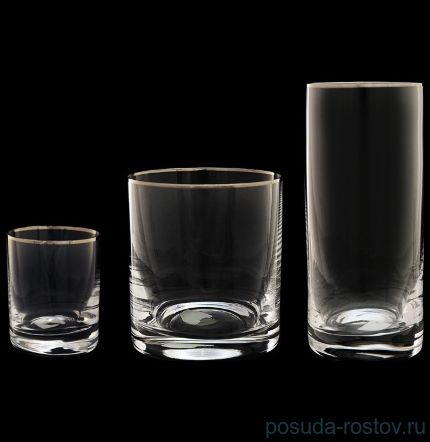 Стаканы для воды 300 мл 6 шт &quot;Гольф /Платиновая отводка&quot; / 018109