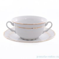 Блюдце 17 см 1 шт &quot;Констанция /Золотая ниточка /отводка золото&quot; / 247179
