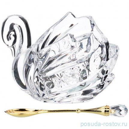 Икорница 11 х 7 х 8,5 см с ложкой &quot;muza crystal&quot; / 206056