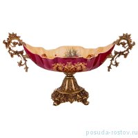 Фруктовница 46 х 22 х 25 см н/н с ручками бордовая / 273790