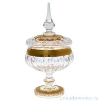 Конфетница 11,5 см н/н с крышкой &quot;Хрусталь с золотом&quot; MC / 139415