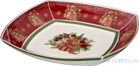 Салатник 33 х 33 х 5 см квадратный красный &quot;Christmas Collection /Подарок&quot; / 192375