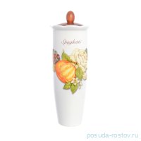 Банка для сыпучих продуктов 34 см деревянная крышка Спагетти &quot;Artigianato ceramico /Апельсин и роза&quot; / 228326