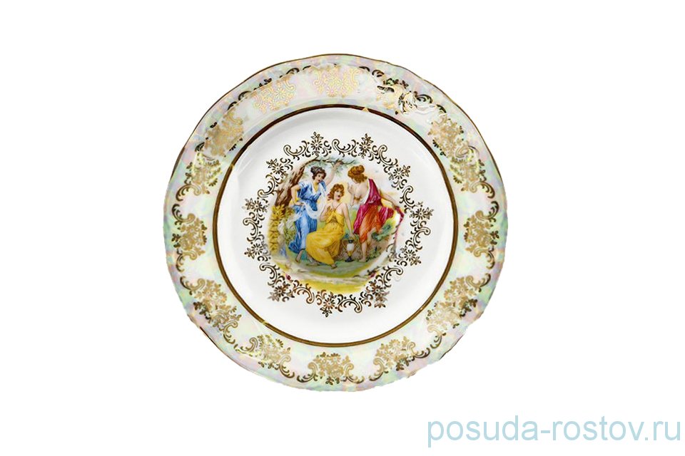 Блюдо 30 см круглое "Корона /Аляска /Мадонна перламутр" / 157256