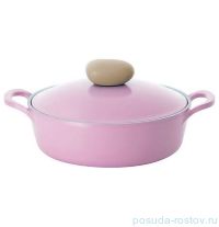 Жаровня 22 см с крышкой &quot;Фрайбест /Round&quot; розовая / 079700