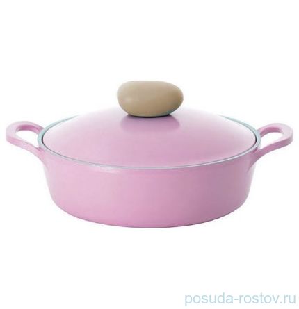 Жаровня 22 см с крышкой &quot;Фрайбест /Round&quot; розовая / 079700