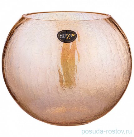Ваза для цветов 21 х 18 см Шар 4 л &quot;Cracle amber&quot; / 278457