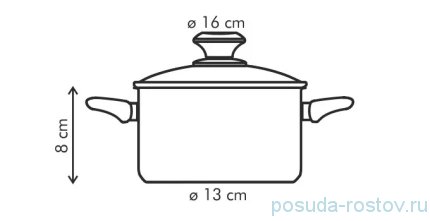 Кастрюля 16 см с крышкой 1,25 л &quot;PRESTO&quot; / 226424