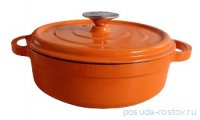 Кастрюля 28 см чугунная с эмалевым покрытием оранжевая 4 л &quot;ENAMEL IRON CASTING SETS&quot; / 296893
