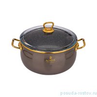 Кастрюля 20 см с крышкой эмалированная 3,2 л антипригарное мраморное покрытие &quot;agness /тюдор&quot; / 196447