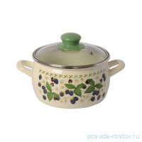 Кастрюля со стеклянной крышкой глубокая 2,4 л &quot;Ежевика&quot; / 279047