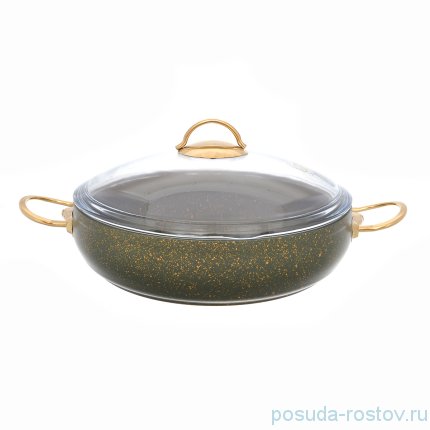 Жаровня 28 см с крышкой антипригарное покрытие оливковая &quot;Leydi /Repast&quot; / 236536