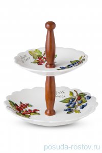 Этажерка 2-х ярусная h-32 см &quot;Artigianato ceramico /Лесные ягоды&quot; (22, 29 см) / 243596