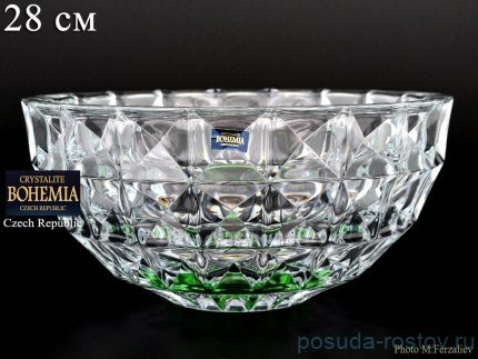 Ваза для фруктов 28 см &quot;Диаманд /Зелёное дно&quot; / 075755
