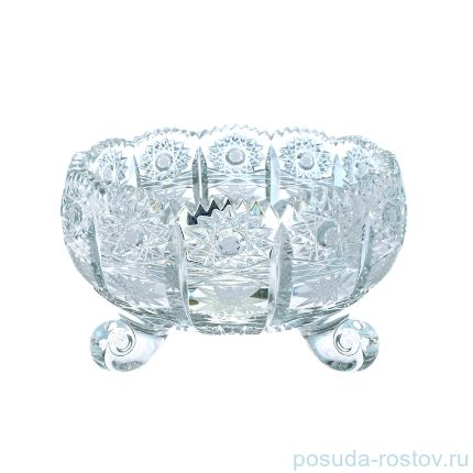 Вазочка 15 см на 3-х ножках &quot;S.Crystal /Хрусталь резной&quot; / 060348