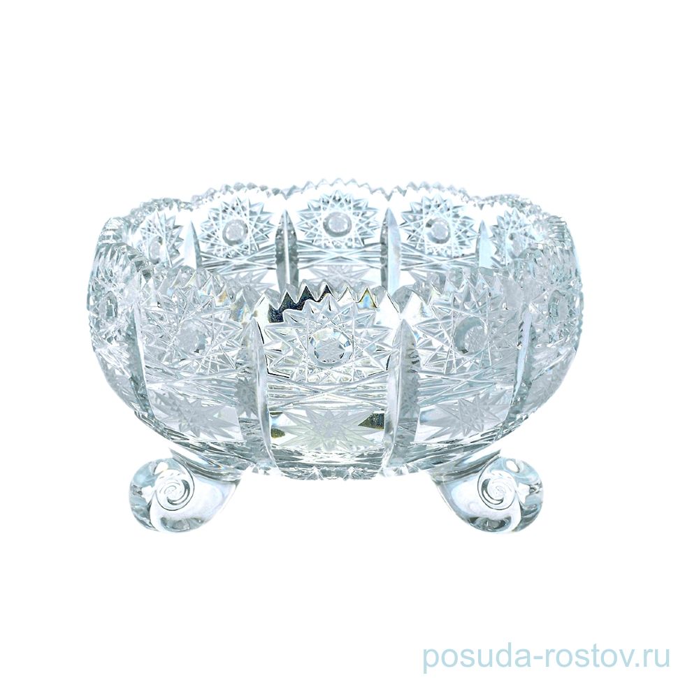 Вазочка 15 см на 3-х ножках "S.Crystal /Хрусталь резной" / 060348