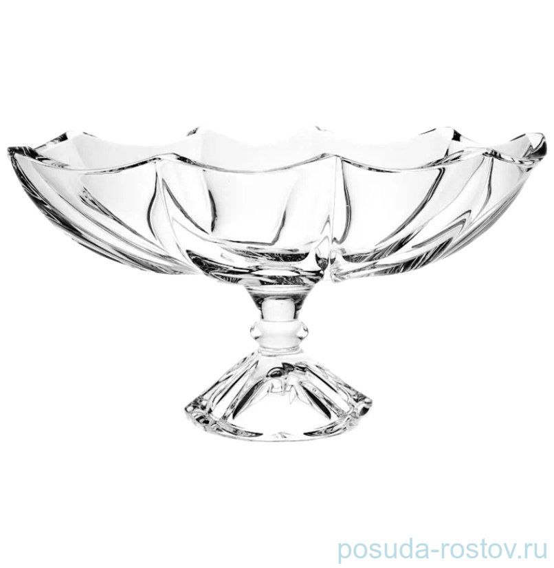 Ваза для фруктов 39 см "Calypso /Без декора" хрусталь Йиглава / 019144