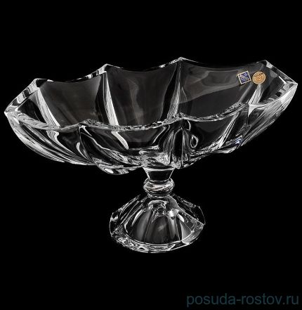 Ваза для фруктов 39 см &quot;Calypso /Без декора&quot; хрусталь Йиглава / 019144