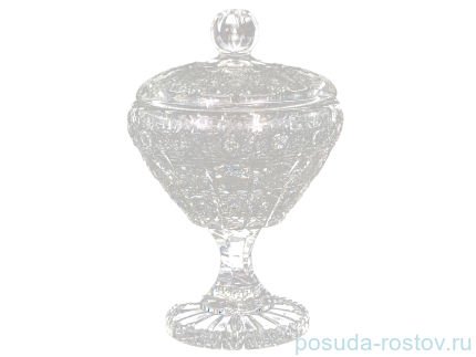 Вазочка 15 см с крышкой н/н &quot;S.Crystal /Хрусталь резной&quot; / 083828