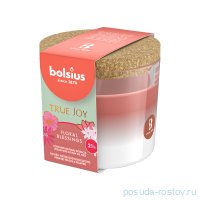 Свеча ароматическая 6,6 х 8,3 см с пробкой &quot;Цветочные благословения /Bolsius&quot; (время горения 21 ч) / 278300